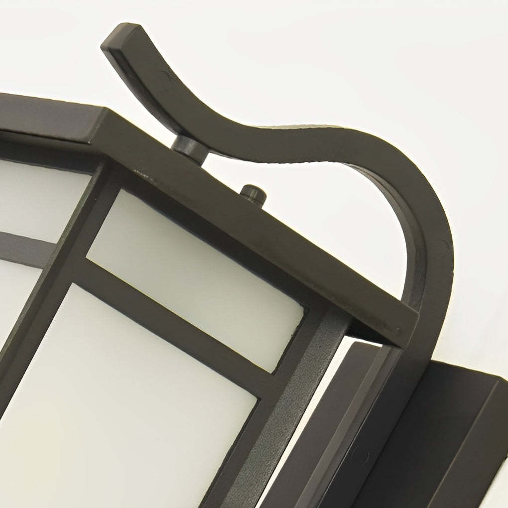 Vintage Waterproof LED Glass Matte Black Retro Wall Lamp Exterior Lights-Lighom