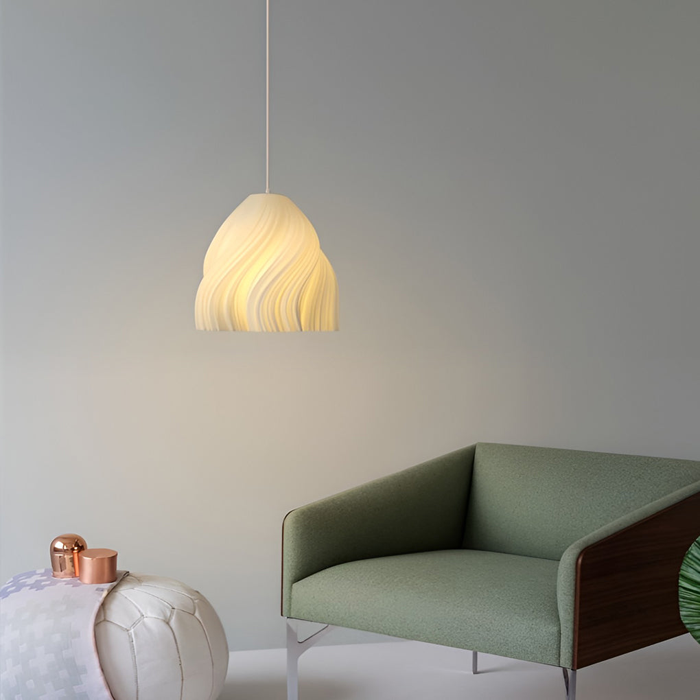 Modern printing white pendant lighting in synthetic — Variant A