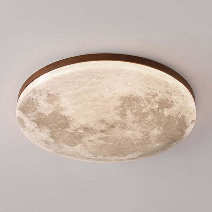 Nordic Minimalist Moon Round Acrylic LED Flush Mount Light