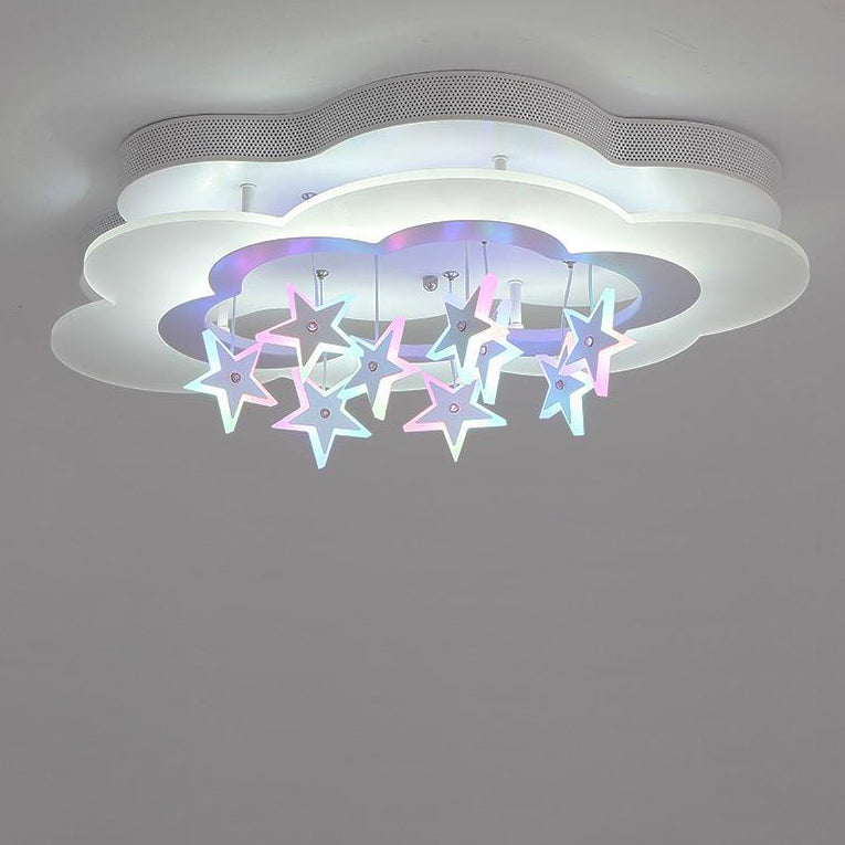 Nordic Star Cloud Acrylic LED Kids Flush Ceiling Light