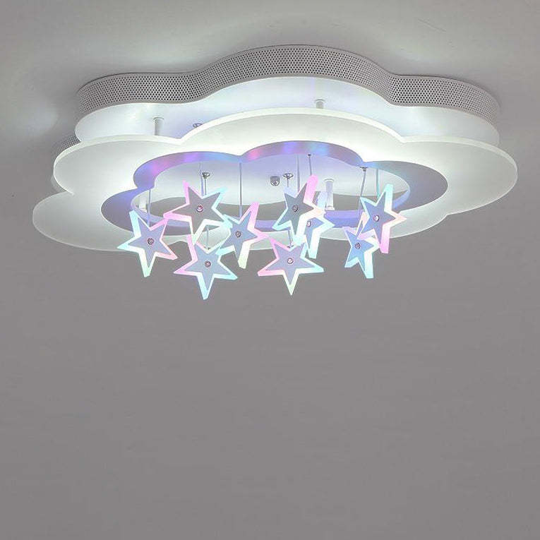 Nordic Star Cloud Acrylic LED Kids Flush Ceiling Light