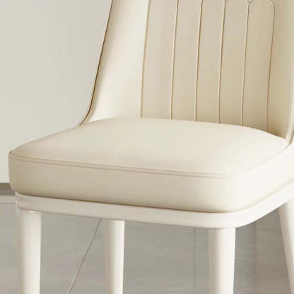 Minimalist PU Leather Steel Dining Chair — Gray