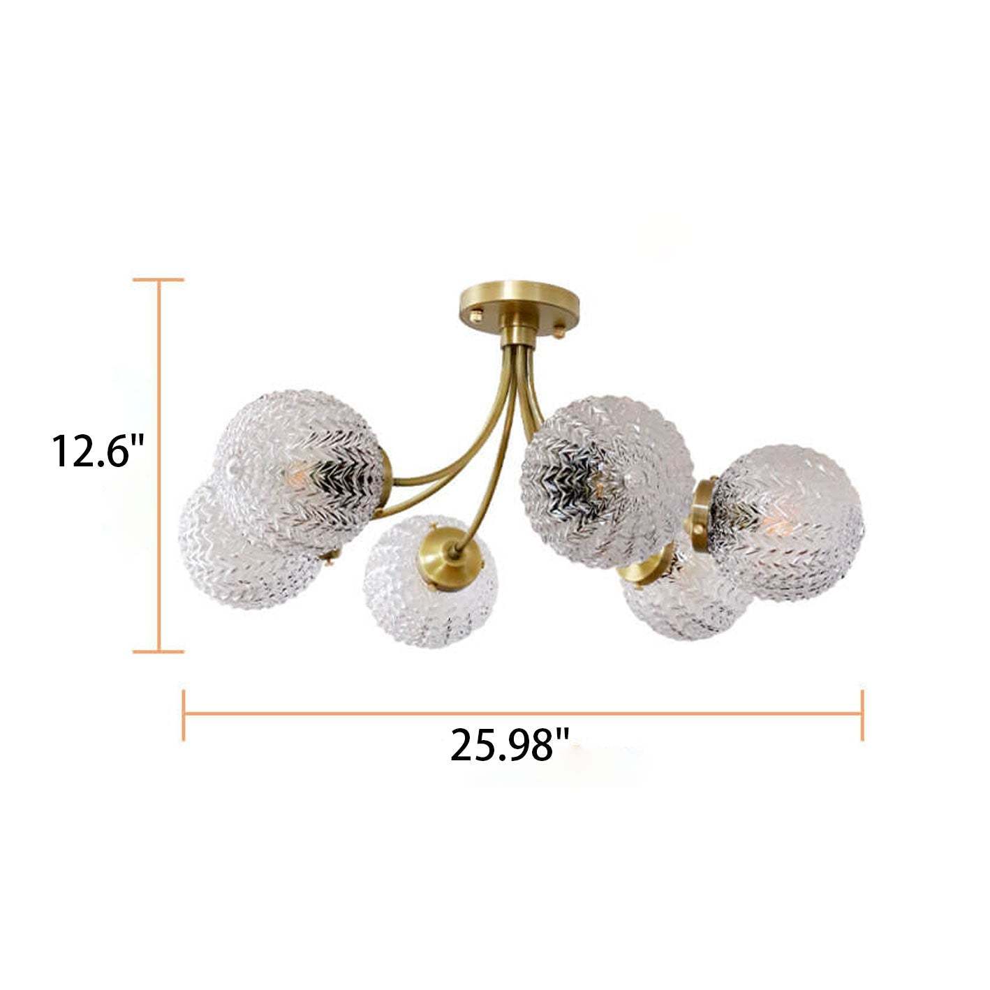 Nordic Spherical Glass 6/8-Light Flush Mount — 8 / 220V-240V For UK/AU