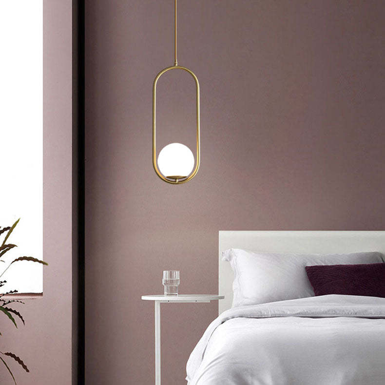 Modern Minimalist Oval Glass Orb Pendant
