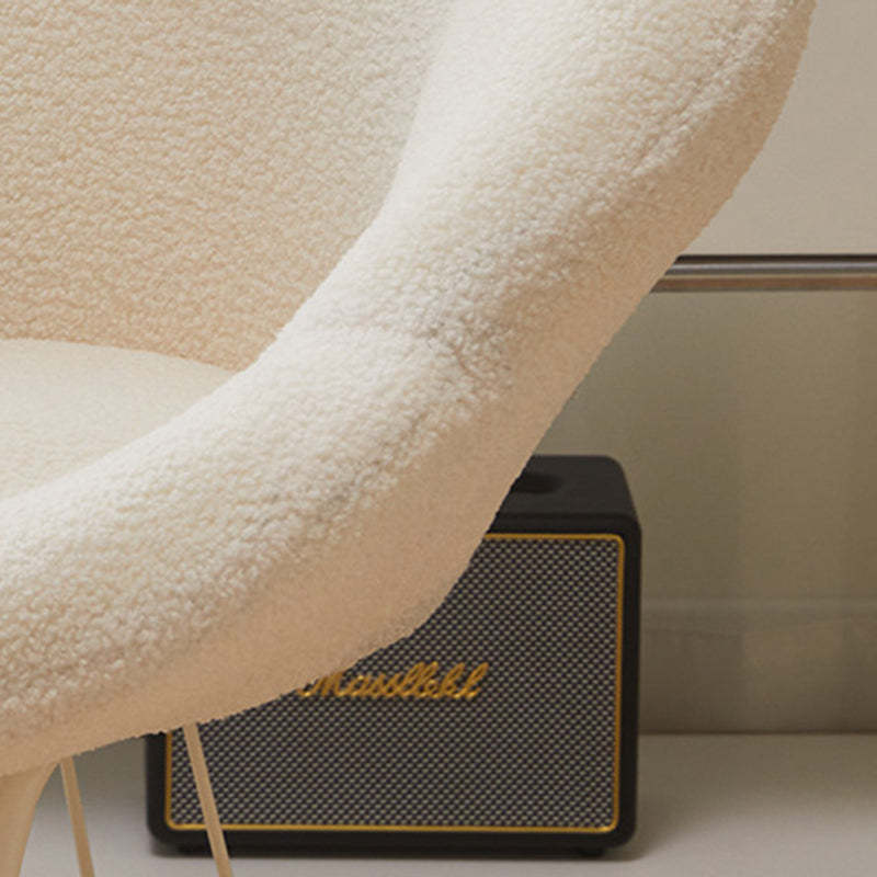 Minimalist Plum Lambswool Metal Vanity Stool — Elevated Shelf / Gray