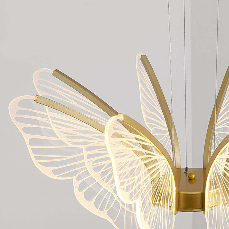 Butterflies LED Dimmable with Remote Control Modern Chandelier Hanging Lamp-Lighom