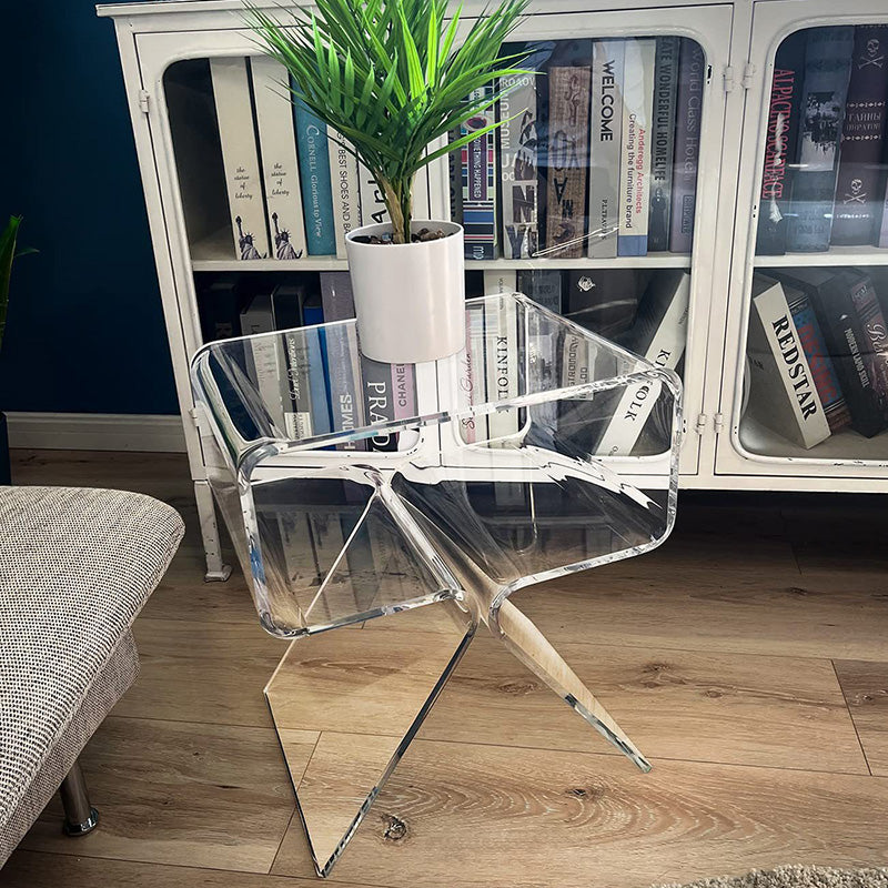 Minimalist Rectangular Acrylic 2-Tier End Table
