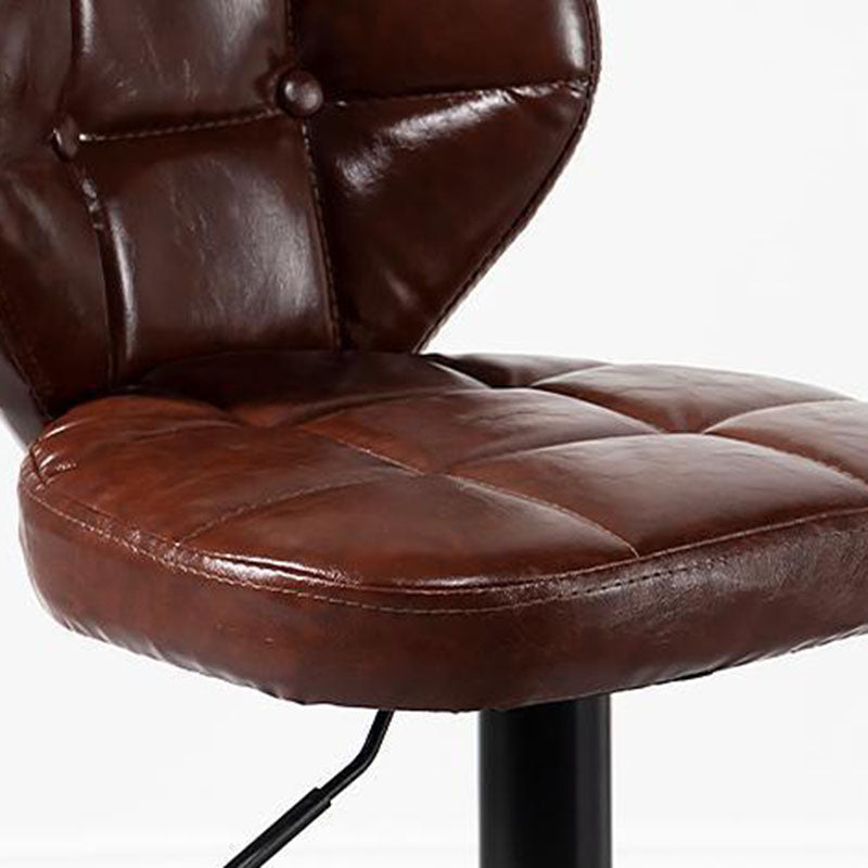 Minimalist Leather Metal Bar Stool — Black / White