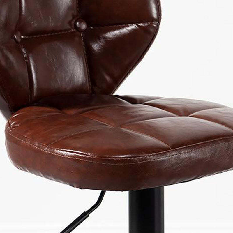 Minimalist Leather Metal Bar Stool — Black / White