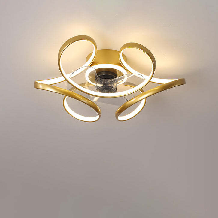 Simple Line LED Flush Mount Fan Light