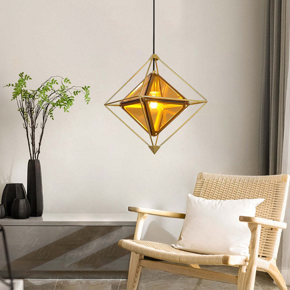 Geometric Glass Minimalist Island Pendant
