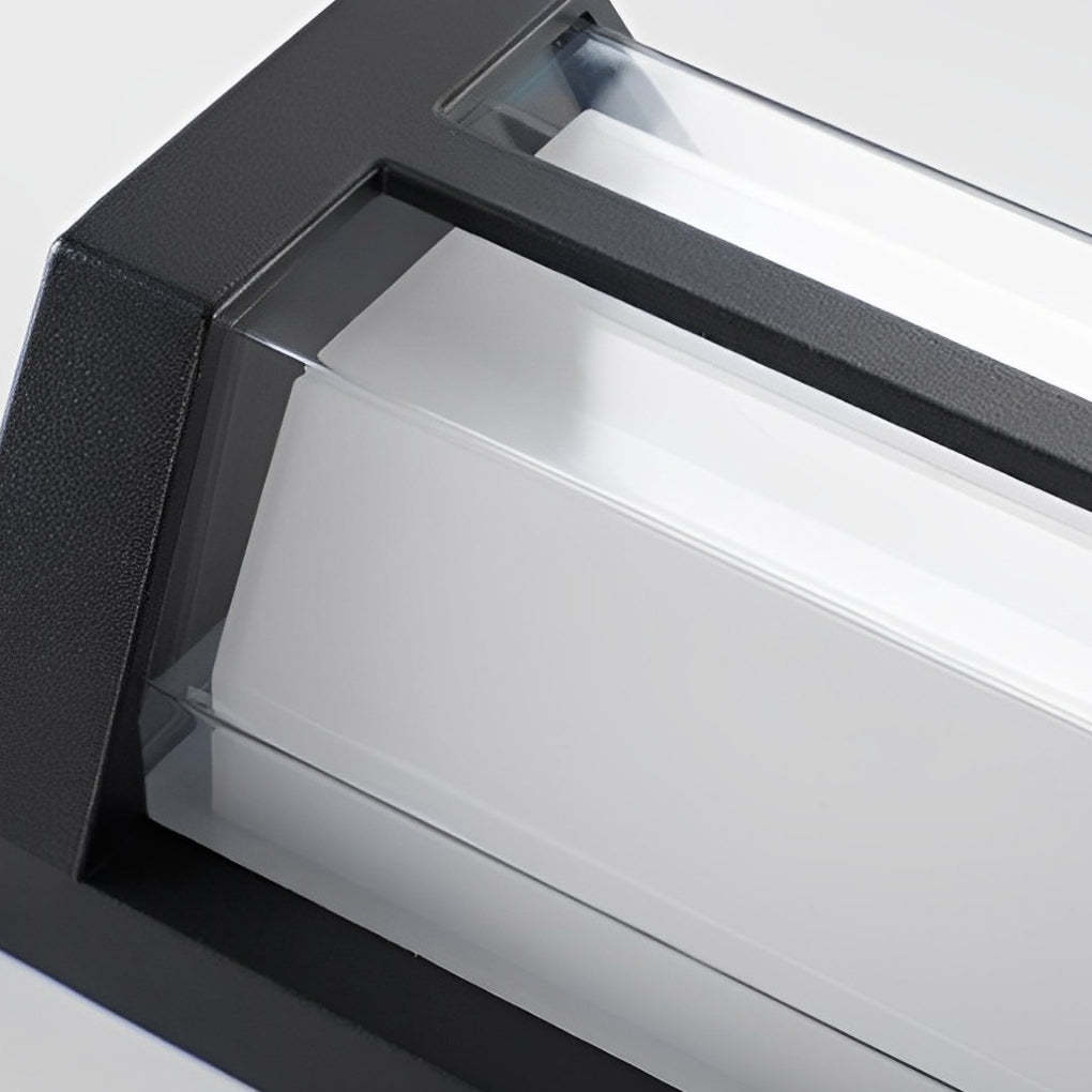 Waterproof Double Acrylic Shade LED Black Modern Outdoor Wall Lights-Lighom