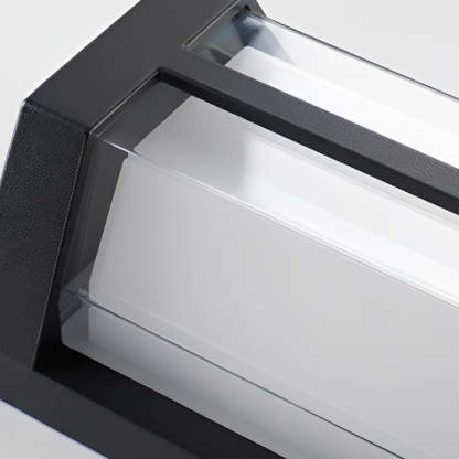 Waterproof Double Acrylic Shade LED Black Modern Outdoor Wall Lights-Lighom