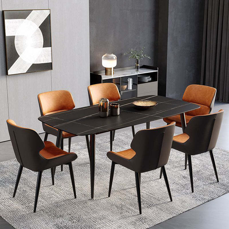 Minimalist Steel Leather Dining Chair