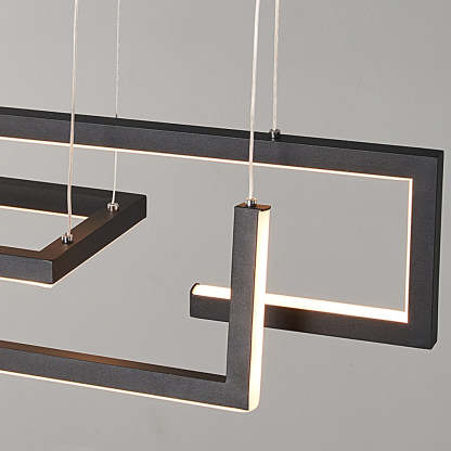 Geometric Strip Dimmable Nordic Dining Chandelier — Black / Dimmable