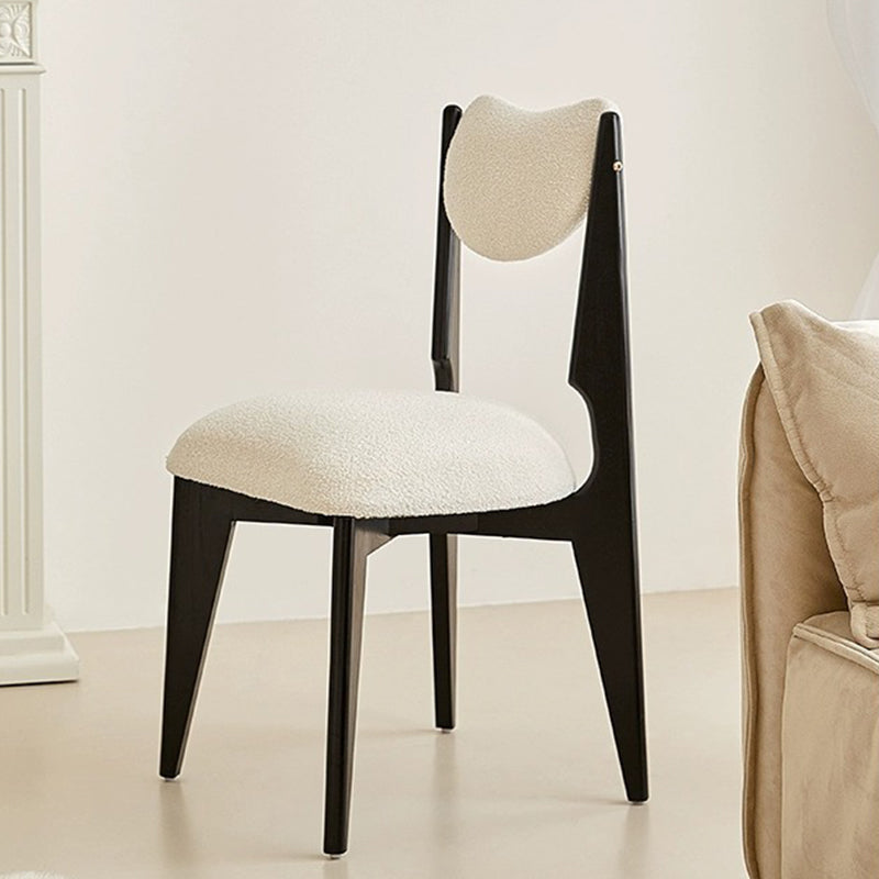 Nordic Ash Velvet Metal Crescent Dining Chair