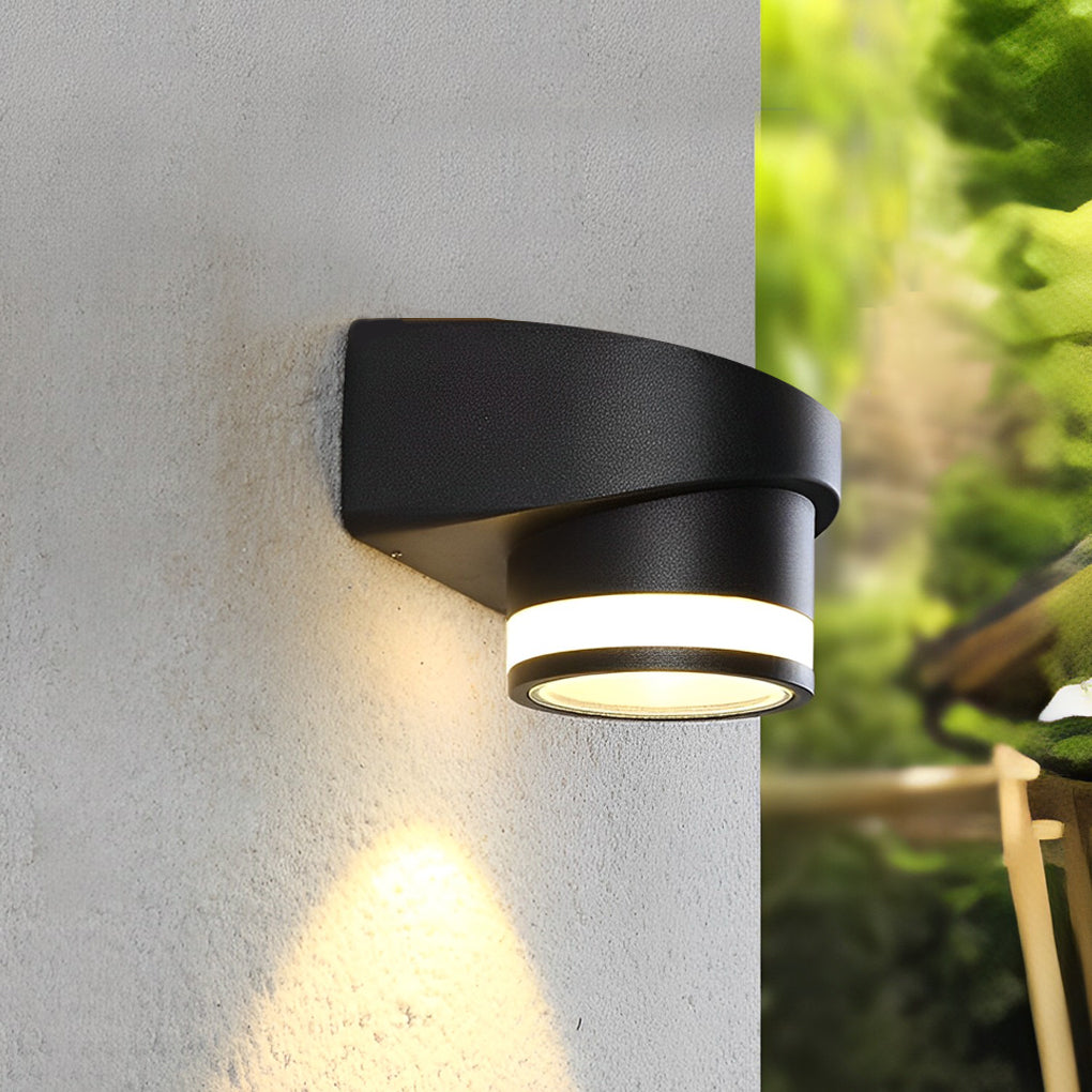 Modern washer up-down black outdoor wall lighting — Warm White (3000K) / 2-Light