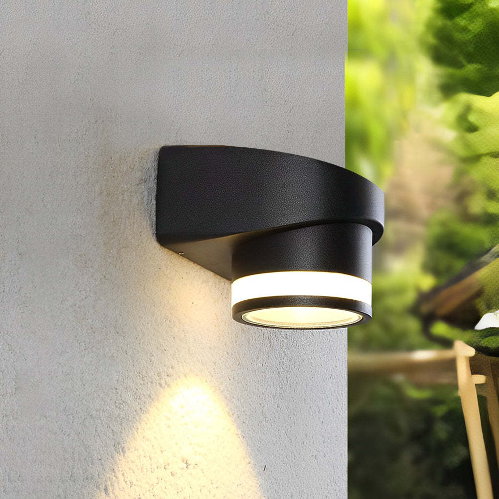 Round Up-Down LED Black Outdoor Wall Washer Light