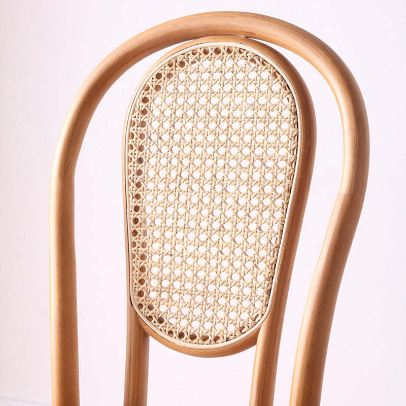 Vintage Rattan Woven Wooden Dining Chair — Wood Color / Rattan