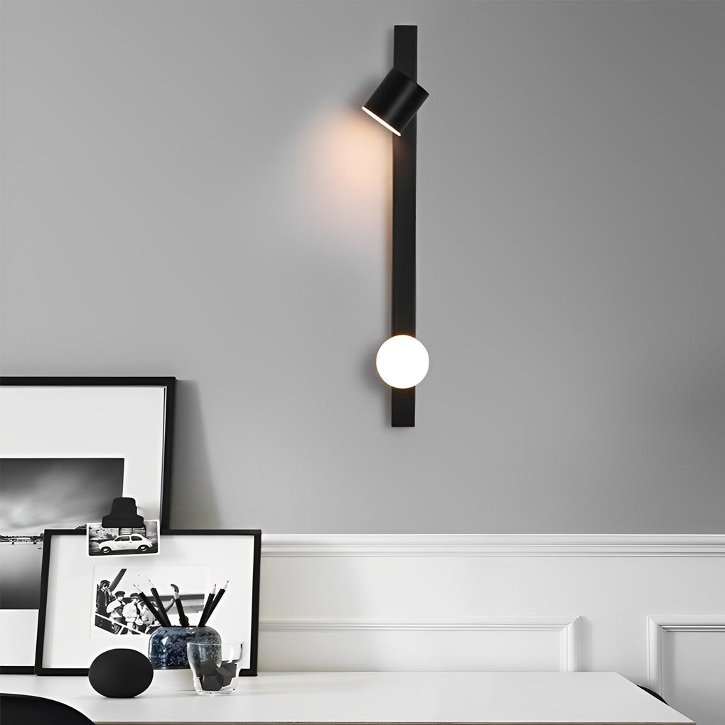 Adjustable Minimalist Creative Electroplated Metal Black Wall Sconces-Lighom