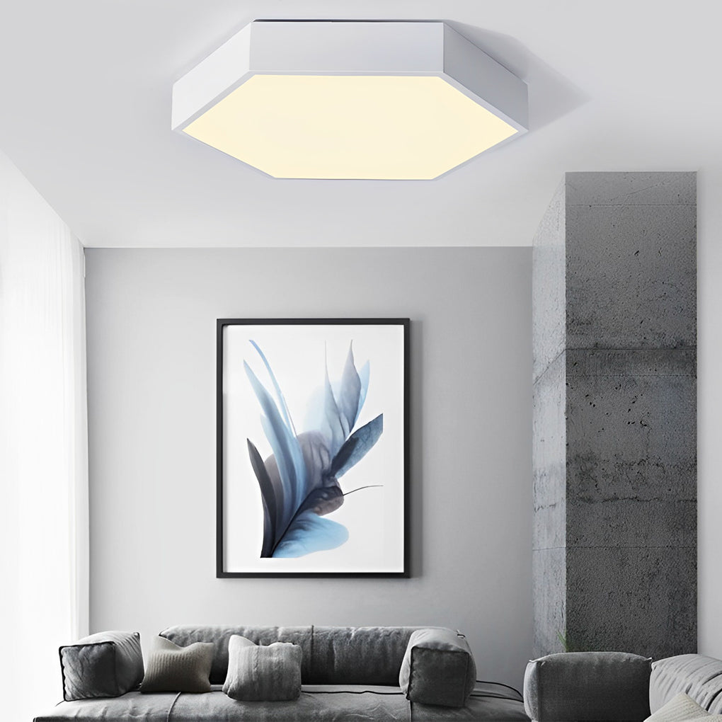 Geometric Hexagon LED Modern Flush Mount Light