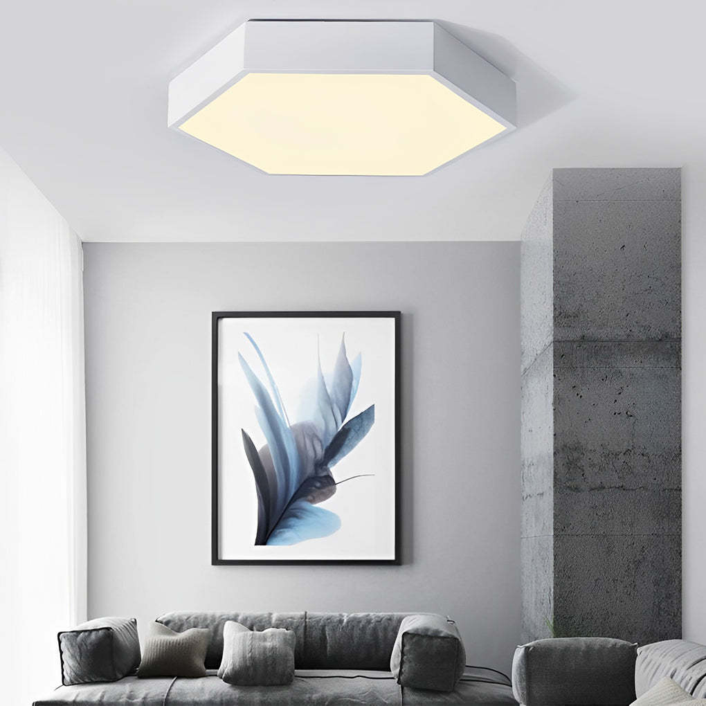 Geometric Hexagon LED Modern Flush Mount Light