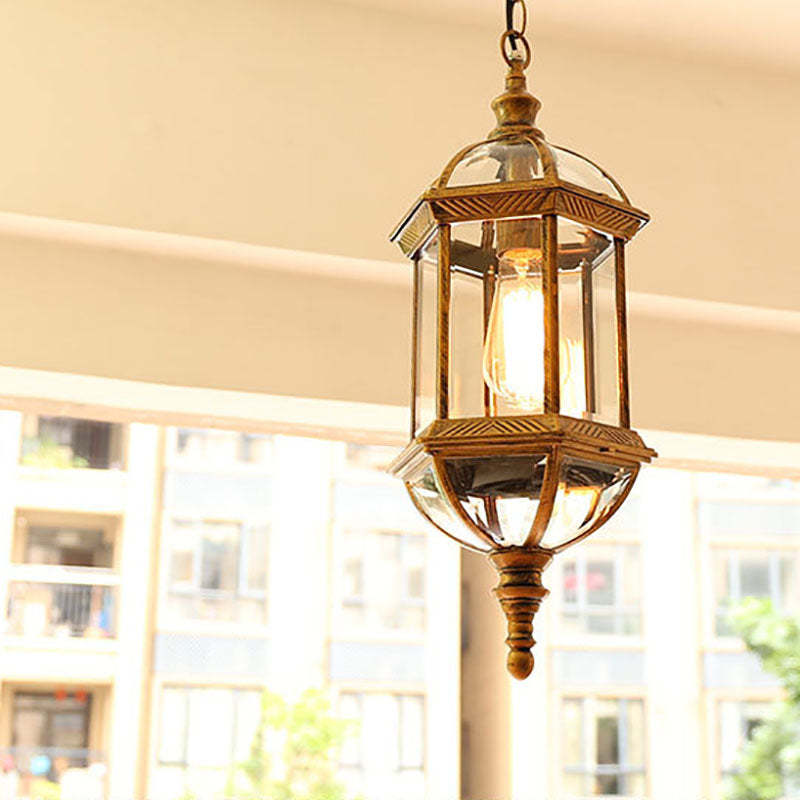 Retro Hexagonal Lantern Aluminum Waterproof