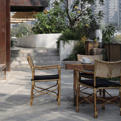 Farmhouse Woven Rattan Dining Chair