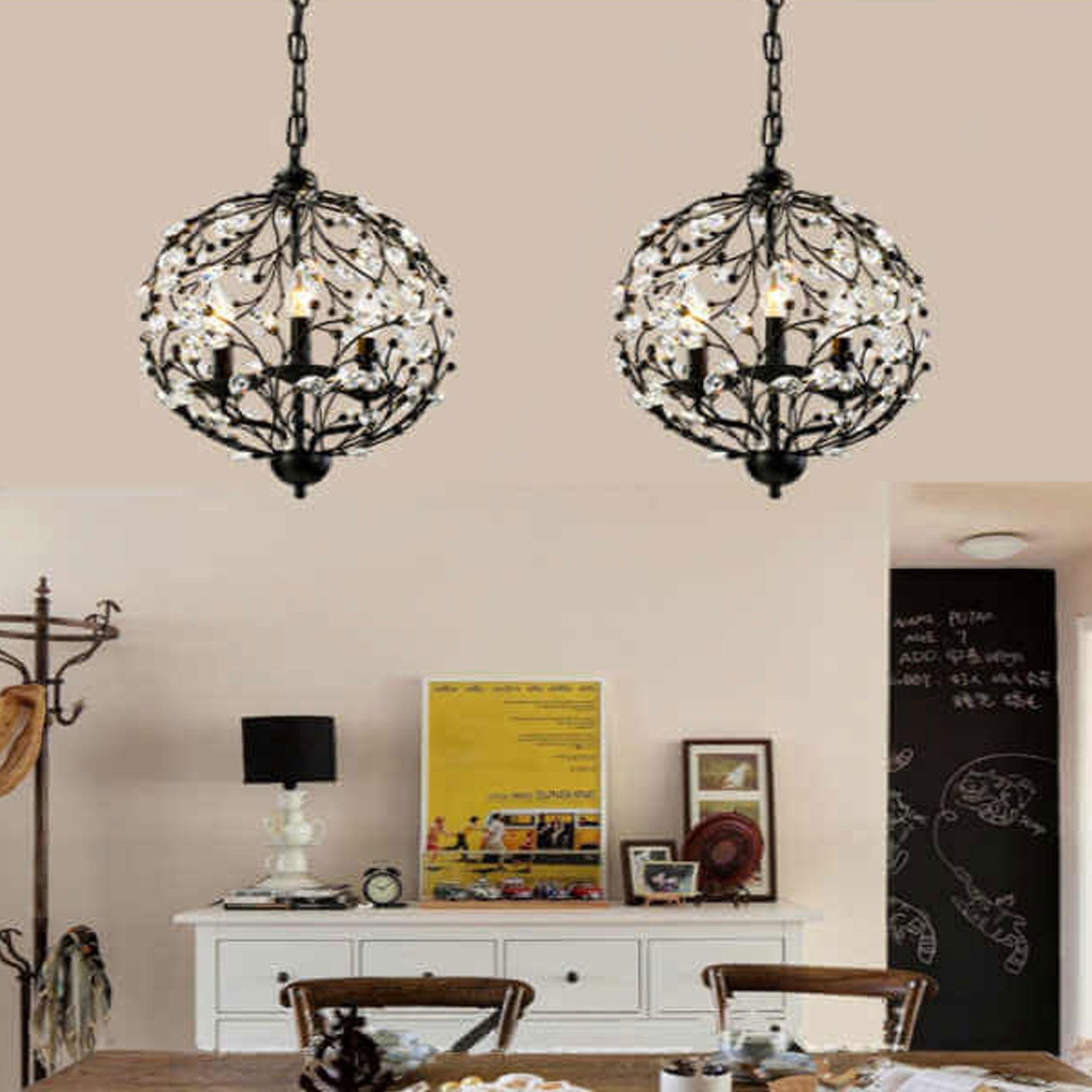 Vintage Crystal Branch Chandelier