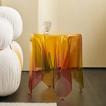 Scandinavian Wrinkle Tablecloth Acrylic Coffee Table