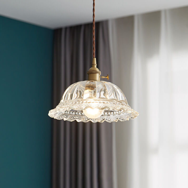 Lighom nordic floral brass pendant lighting — E - Small / 220V-240V (UK/AU)