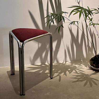 Minimalist Triangle Fabric Steel Vanity Stool