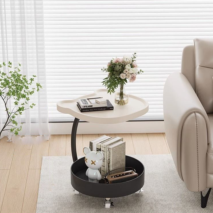 Nordic Round Wood 2-Tier Side Table