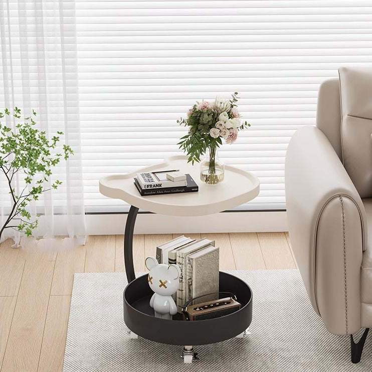 Nordic Round Wood 2-Tier Side Table