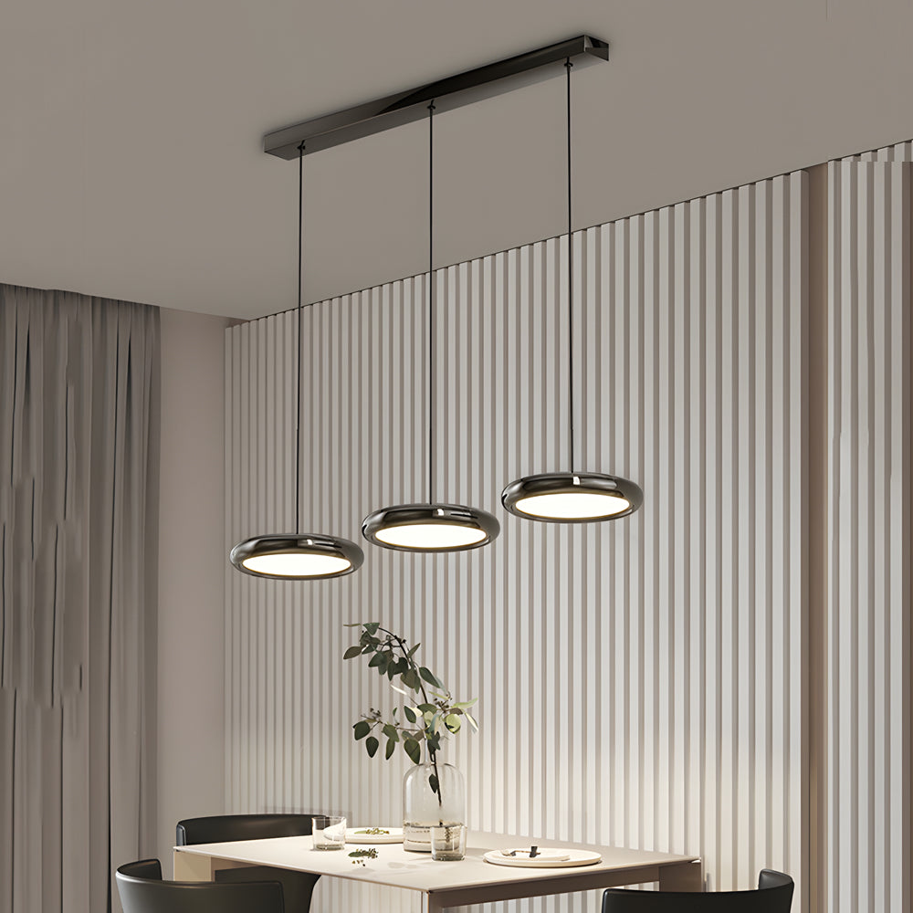 Modern Black Chrome Metallic LED Pendant Light