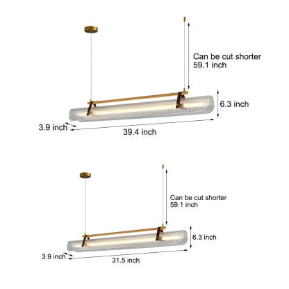Acrylic Nami Linear Adjustable Island Pendant