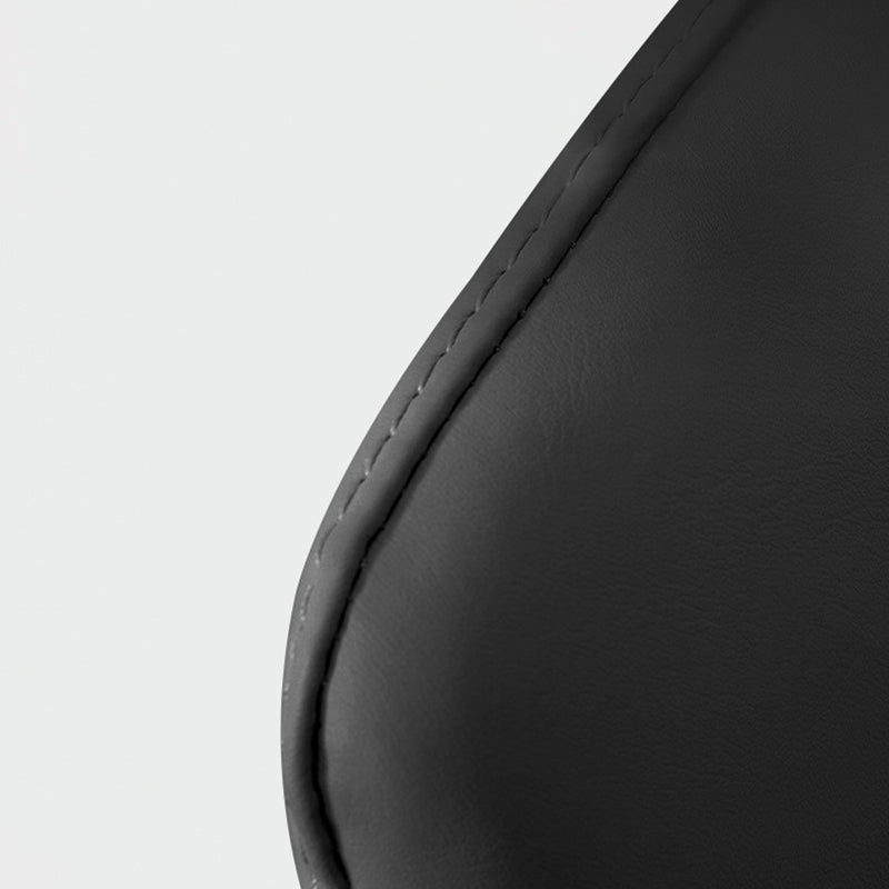 Minimalist Curved-Seat Leather Steel Dining Chair