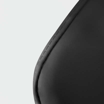 Minimalist Curved-Seat Leather Steel Dining Chair