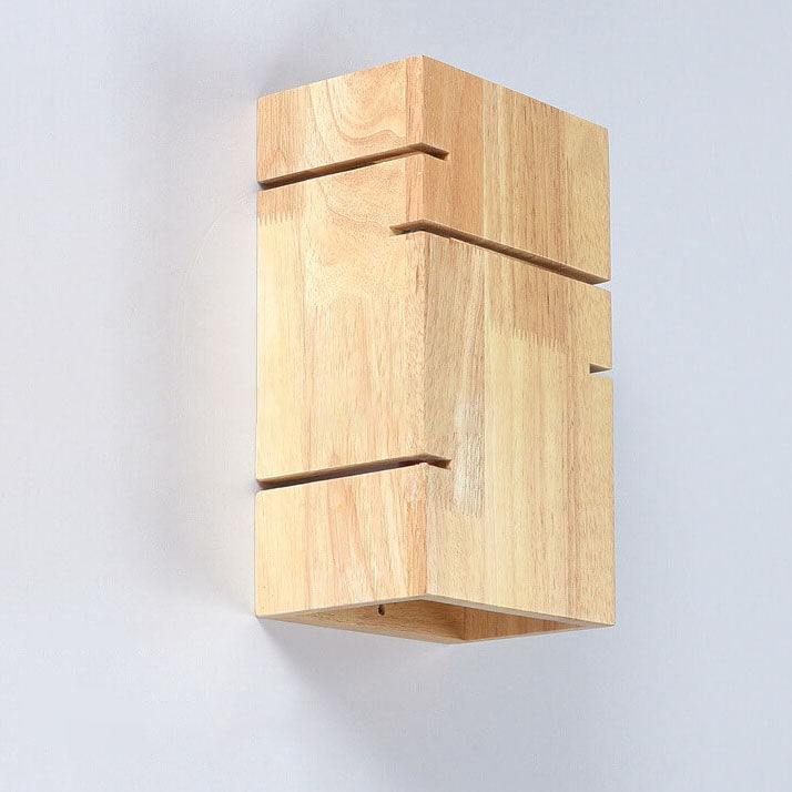 Japanese Minimalist Wooden Square Sconce