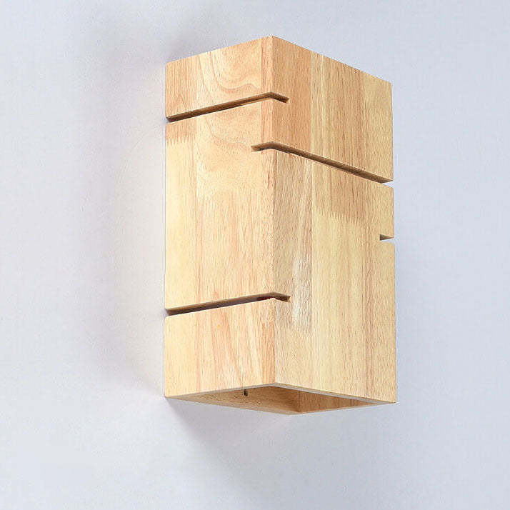 Japanese Minimalist Wooden Square Sconce