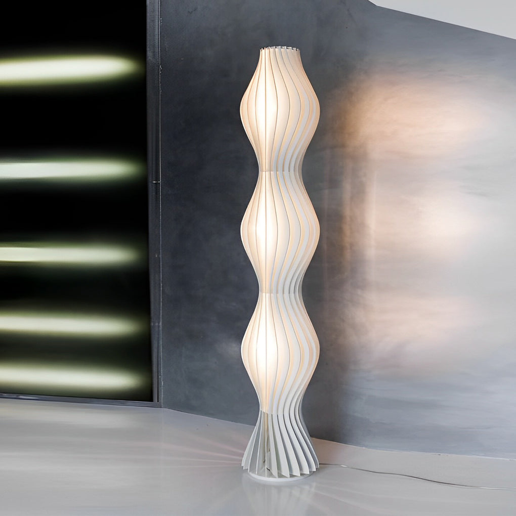 Modern Coastal LED Wavy Floor Lamp-Lighom