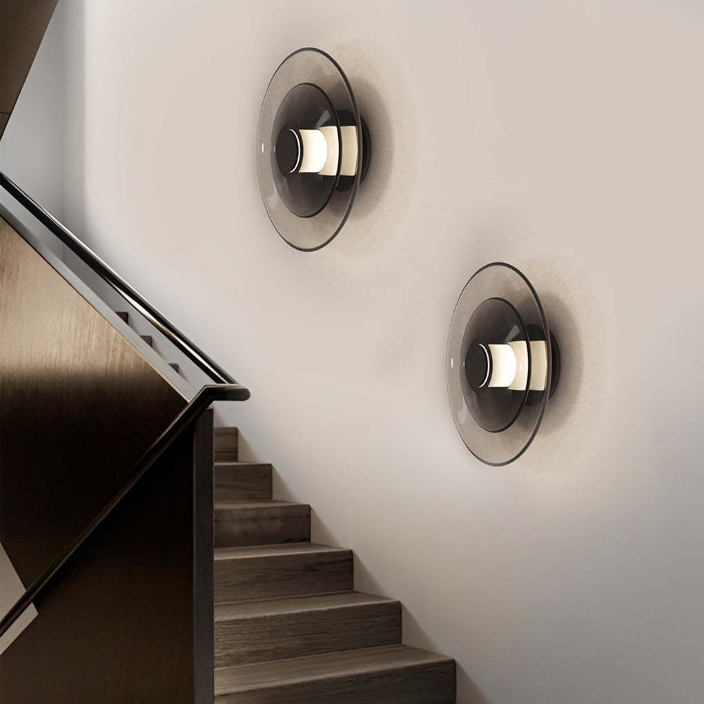 Round Double-Layer Glass LED Nordic Wall Sconce