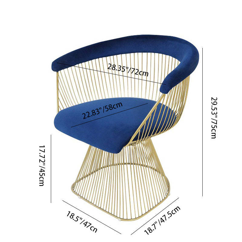 Modern Hollow Oval Fabric Steel Accent Chair — Pink