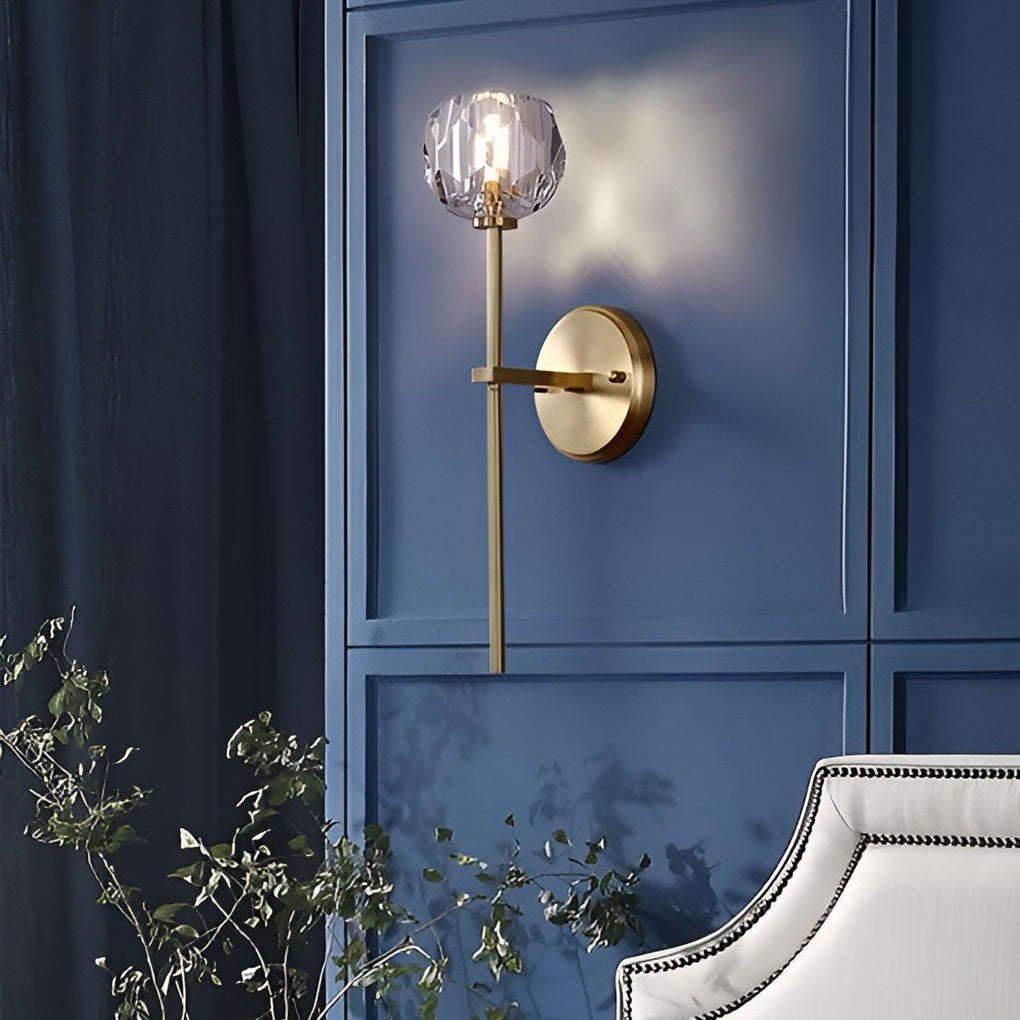 Ball-shaped LED Crystal Gold Postmodern Plug in Sconce Lighting Wall Lamp-Lighom