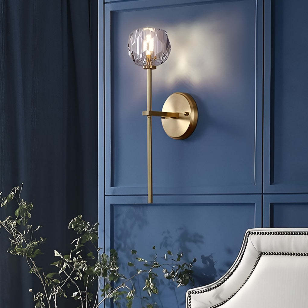 Ball-shaped LED Crystal Gold Postmodern Plug in Sconce Lighting Wall Lamp-Lighom