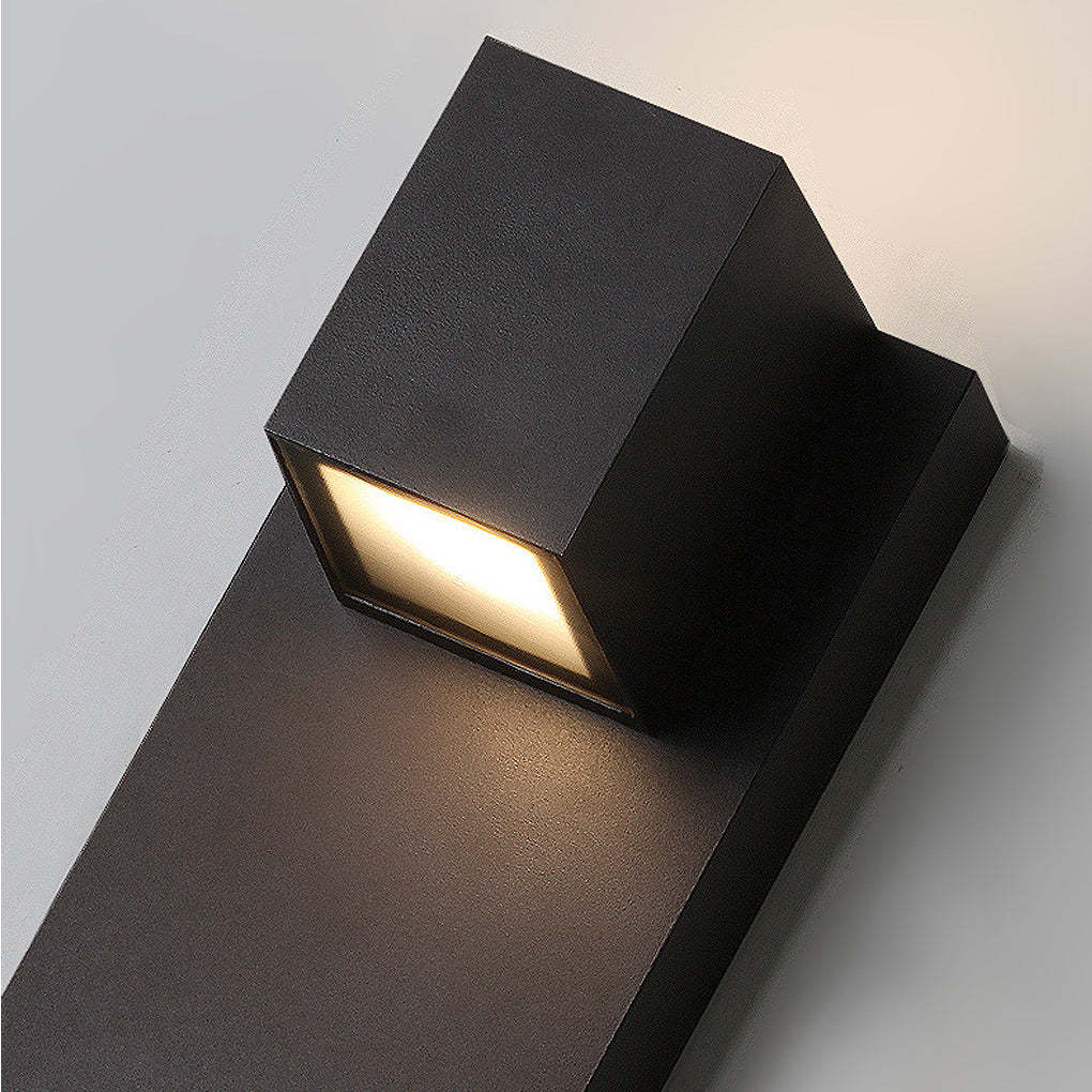 Square Waterproof LED Up and Down Lights Modern Outdoor Wall Lamp Wall Sconce Lighting-Lighom