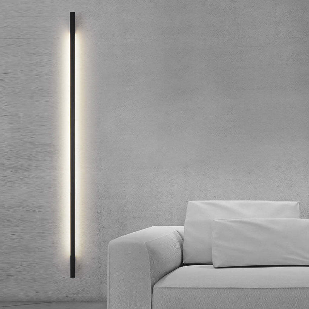 Minimalist Strip Three Step Dimming LED Black Postmodern Wall Lamp-Lighom