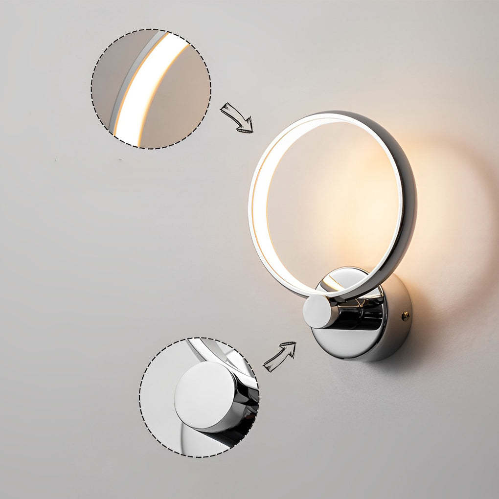 Circular Minimalist Aluminum LED Nordic Decorative Wall Sconces Wall Lamp-Lighom