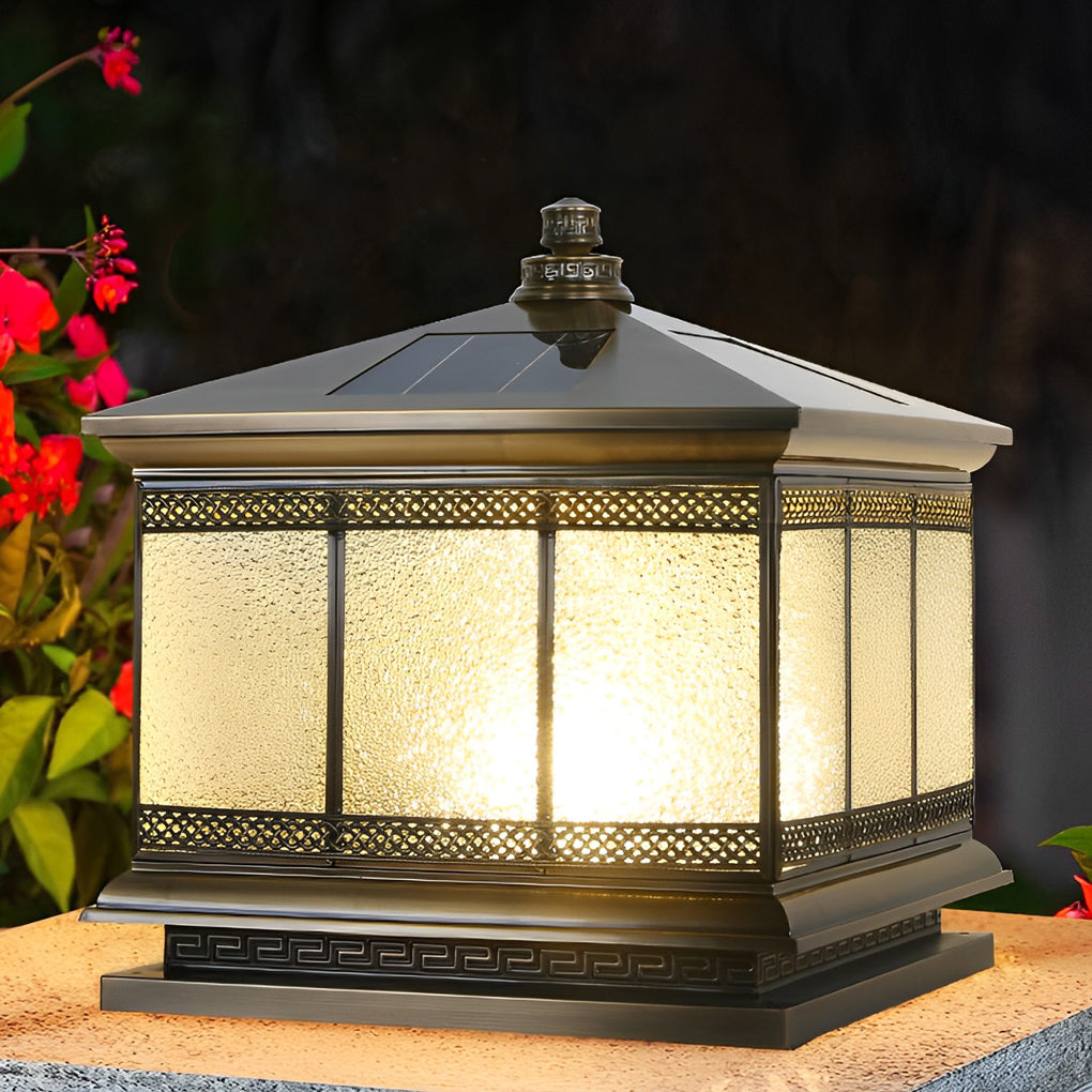 Smart Four-Step Dimmable Retro Solar Fence Post Light