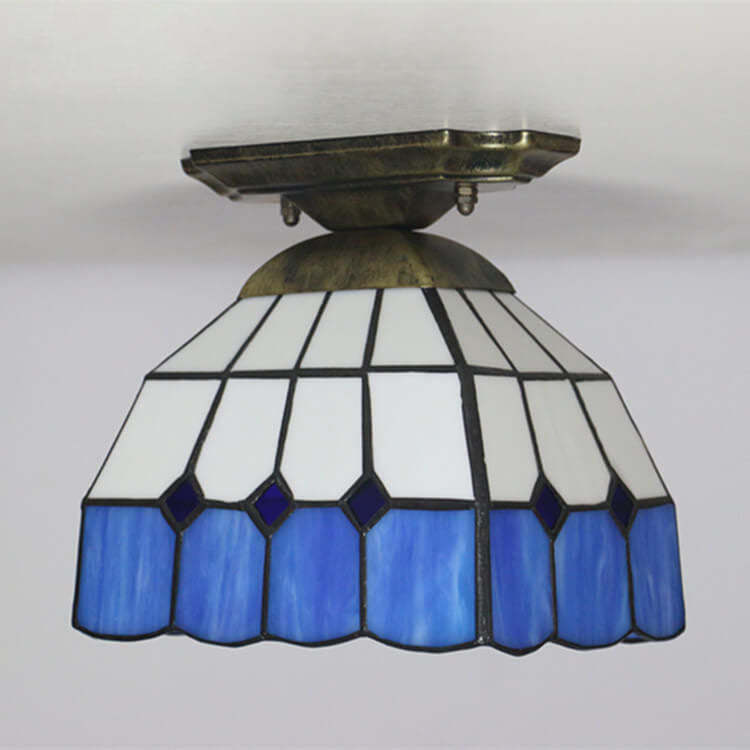 Tiffany Stained Glass Dome Ceiling Light